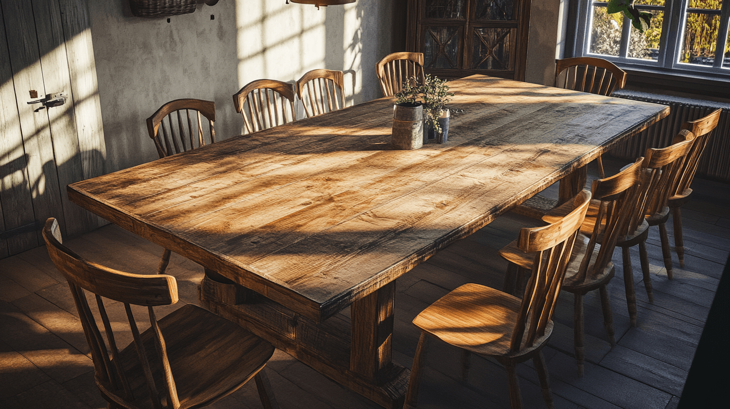 Tables à manger rustiques comme pièce maîtresse de la salle à manger