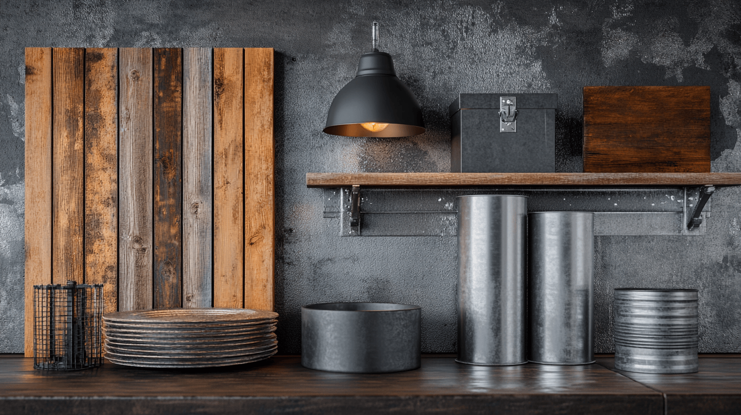 Éléments de décoration pour la salle à manger industrielle