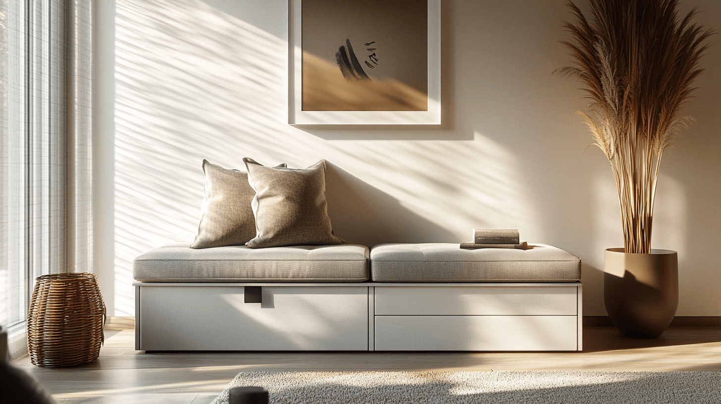 Pratique et confortable : Bancs avec espace de rangement
