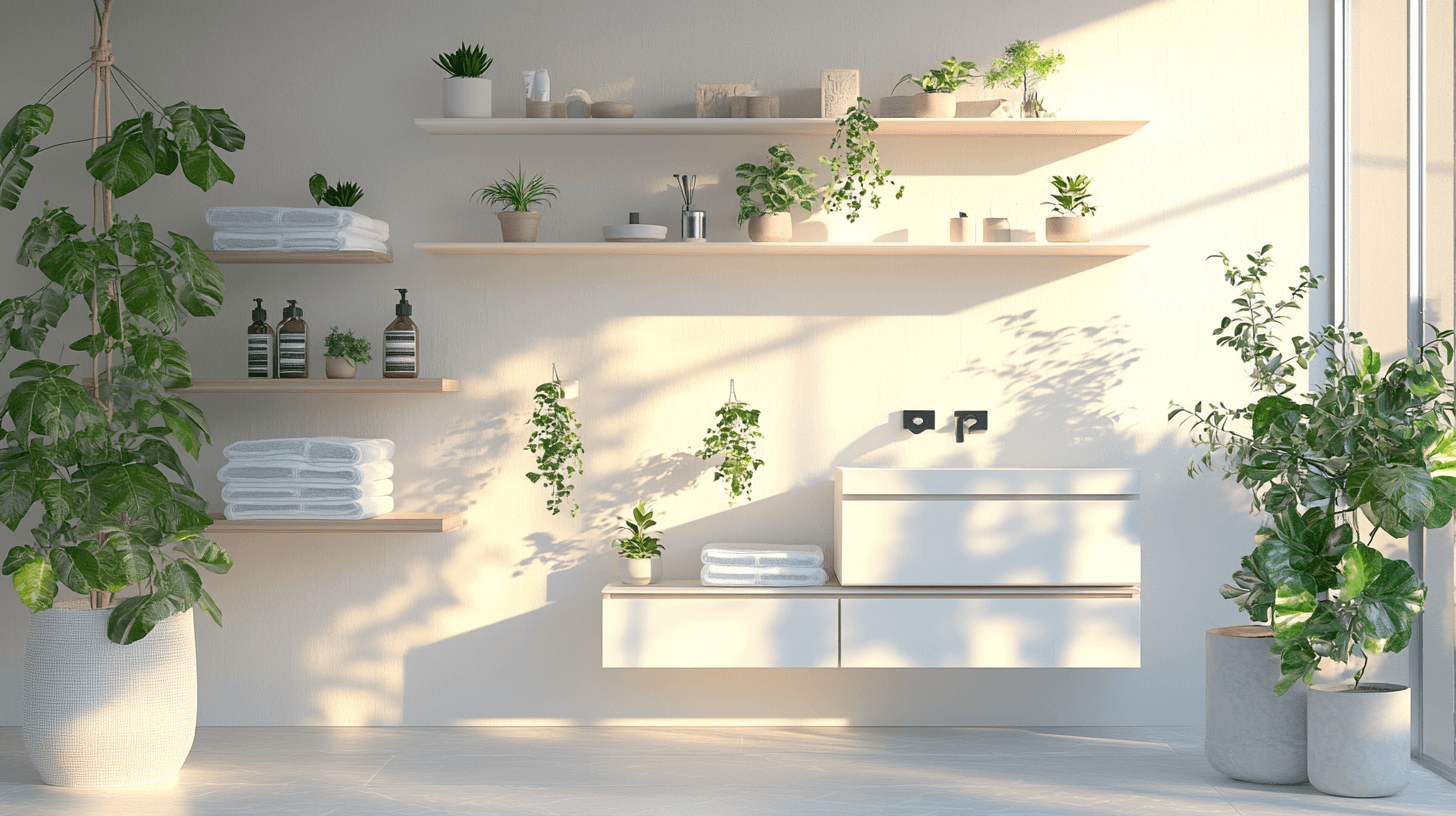 Idées de décoration pour la salle de bain : Rangement élégant et déco