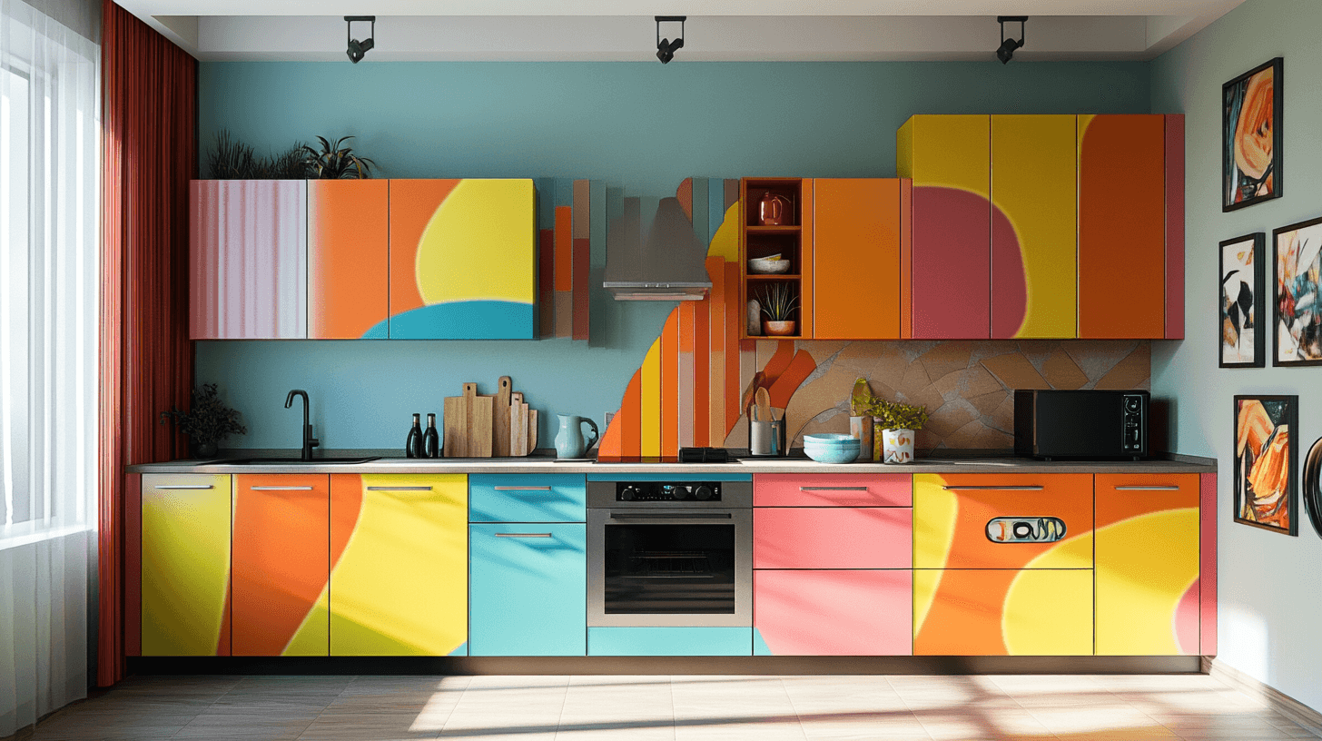 Concepts de couleurs audacieux pour des cuisines créatives