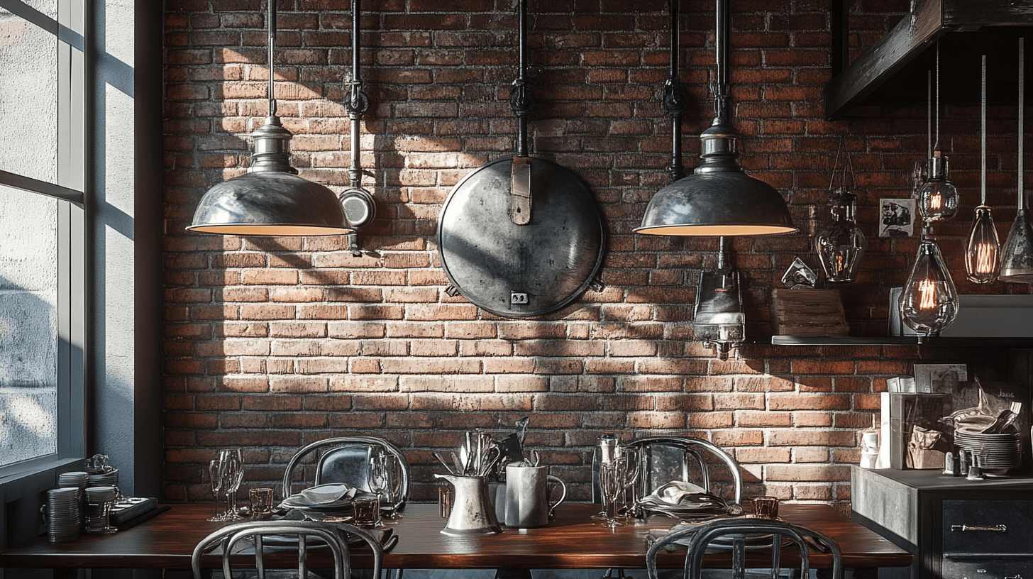Éléments de décoration pour le style industriel dans la salle à manger