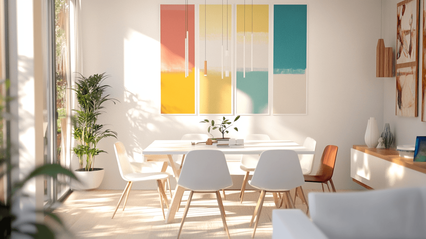 Salle à manger : Meubles blancs pour une atmosphère fraîche