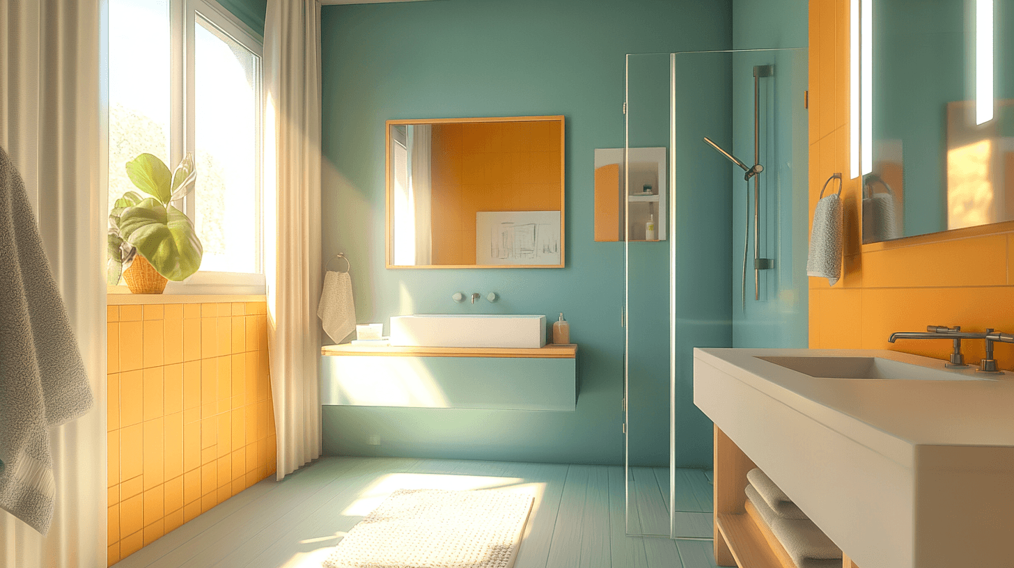 Salle de bain de style scandinave : Couleurs claires et lignes épurées