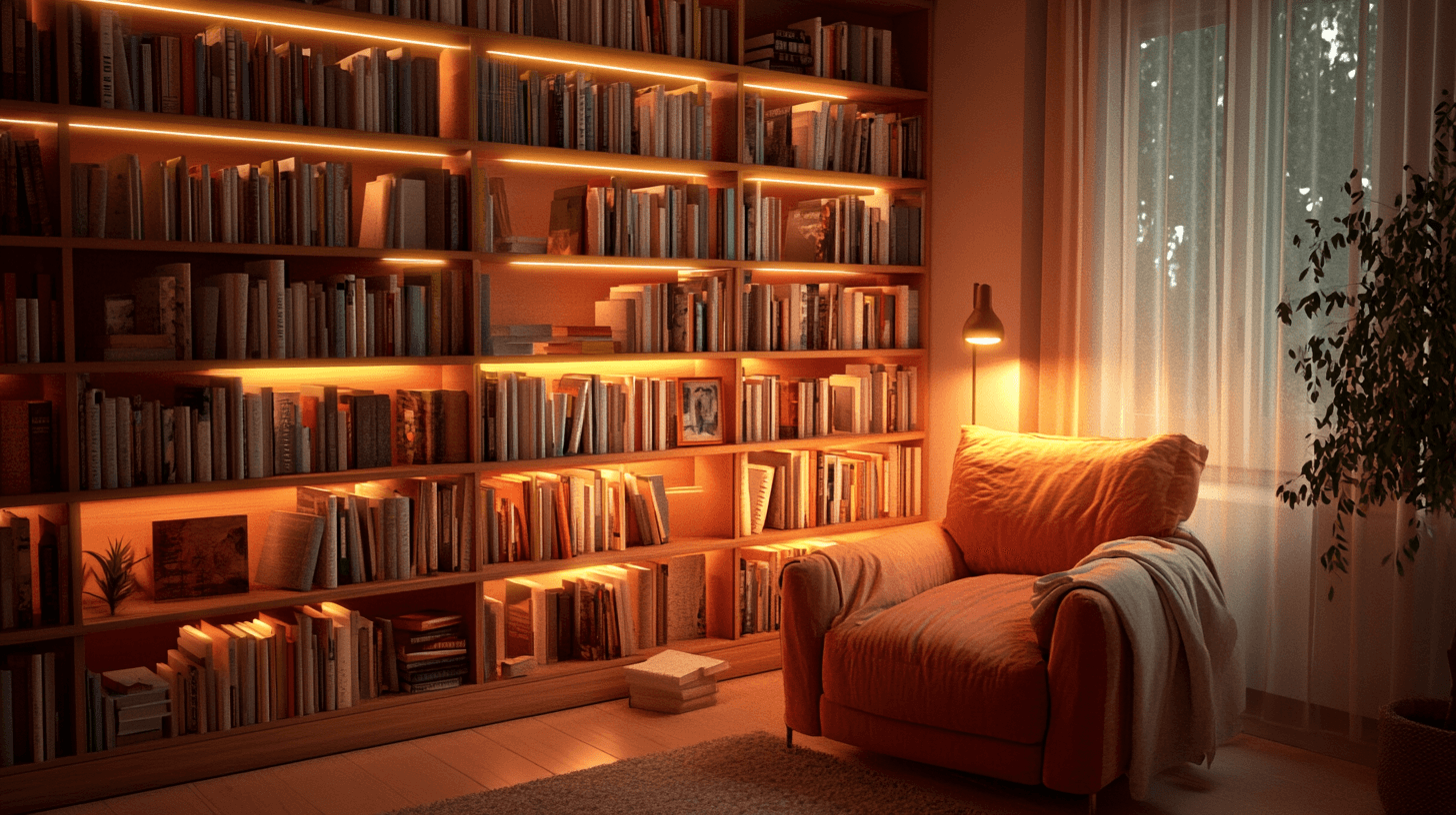 Salon avec bibliothèque intégrée : présenter les livres avec style