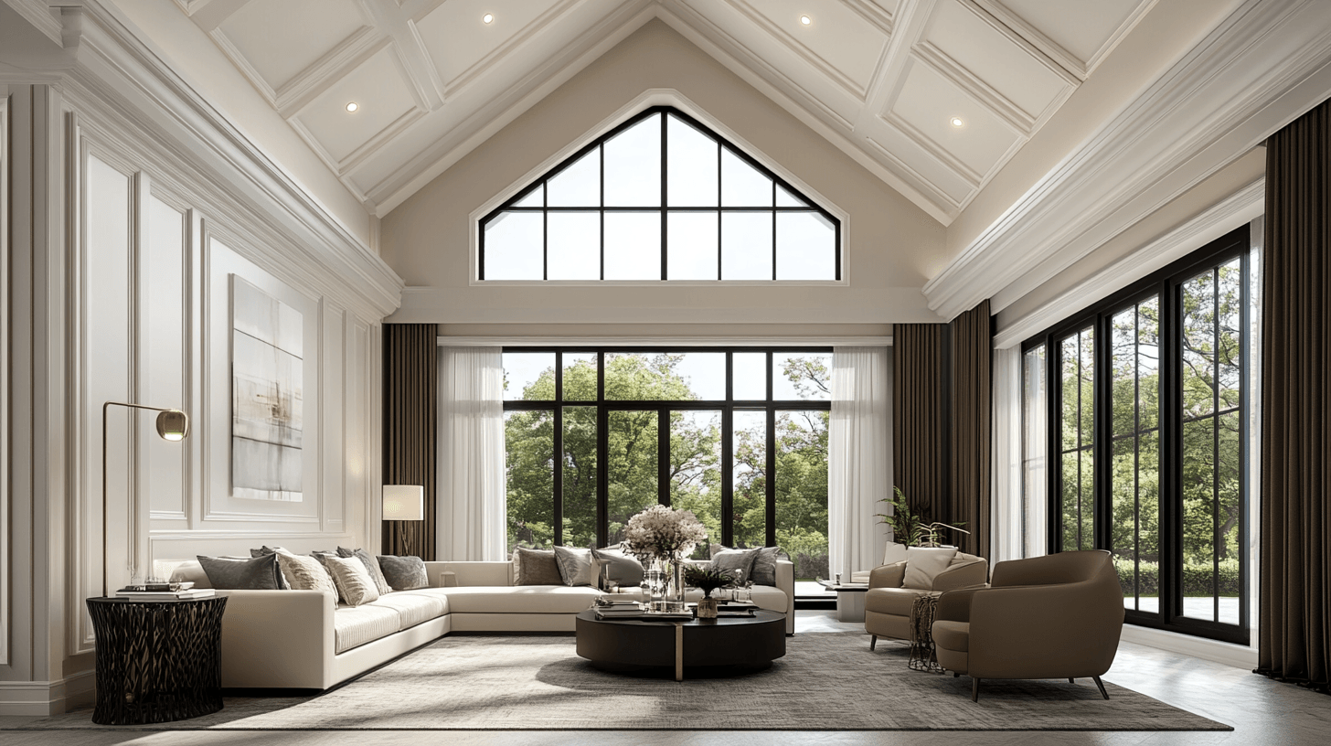 Salon avec plafond haut : Ainsi, vous utilisez l'espace de manière optimale