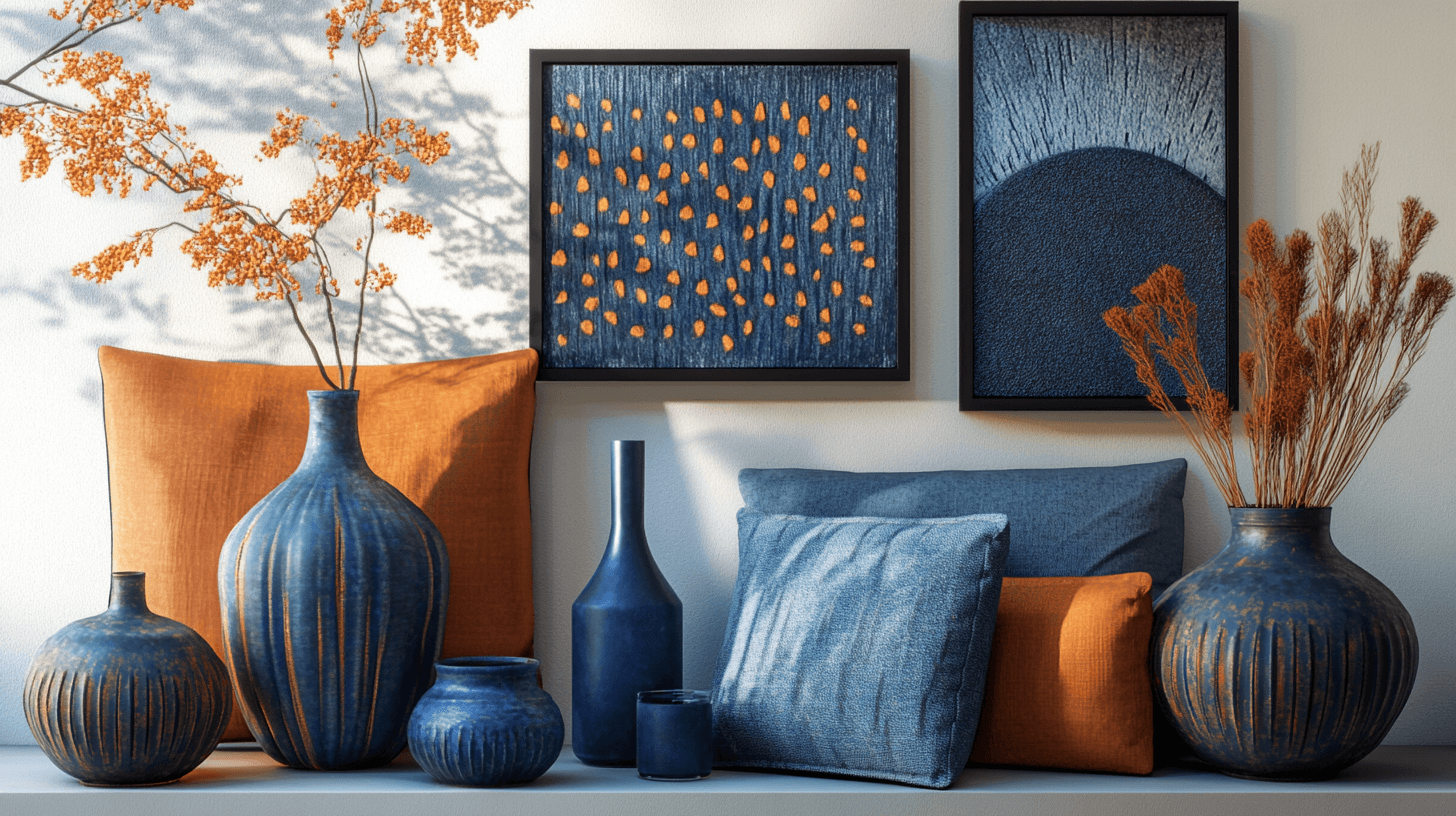 Conseils de décoration : Accessoires en bleu et orange