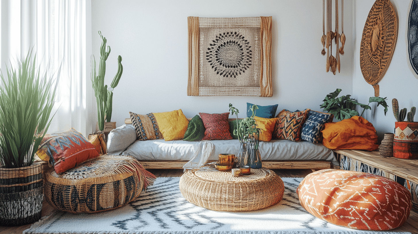 Boho-Chic : Couleurs vives et matériaux naturels
