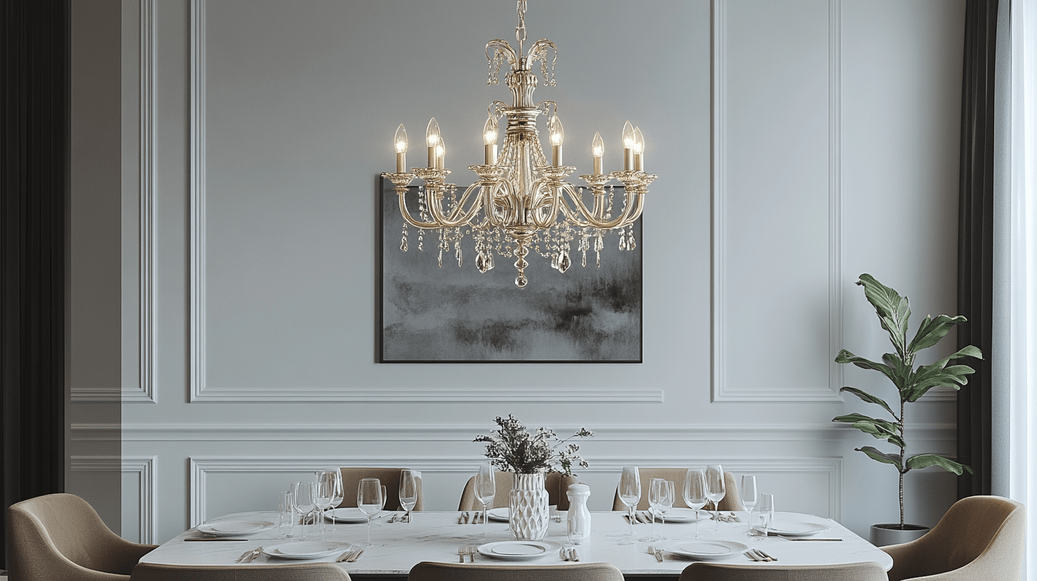 Intégration élégante du lustre dans votre salle à manger