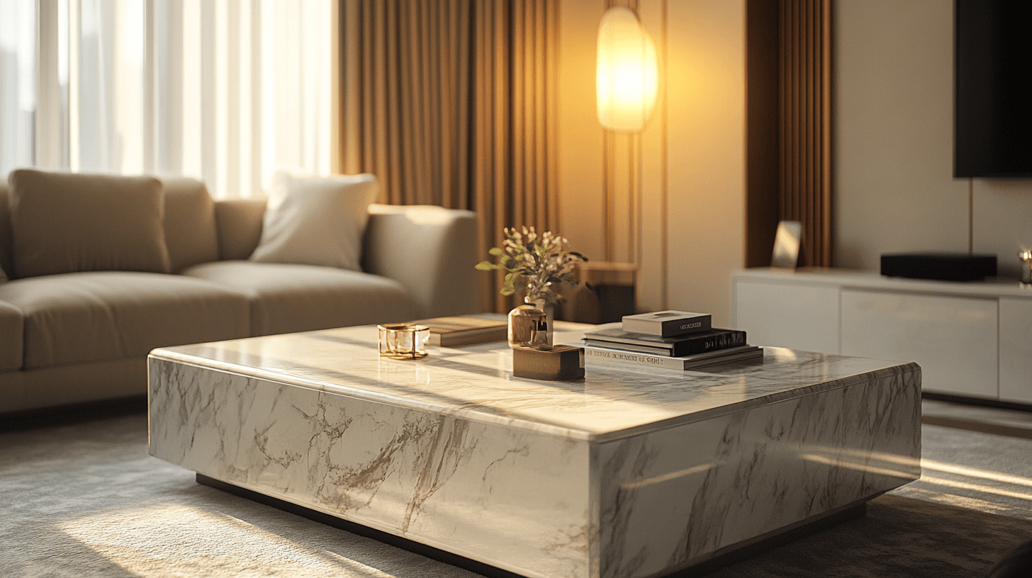 Une touche de luxe : des tables en marbre pour votre salon
