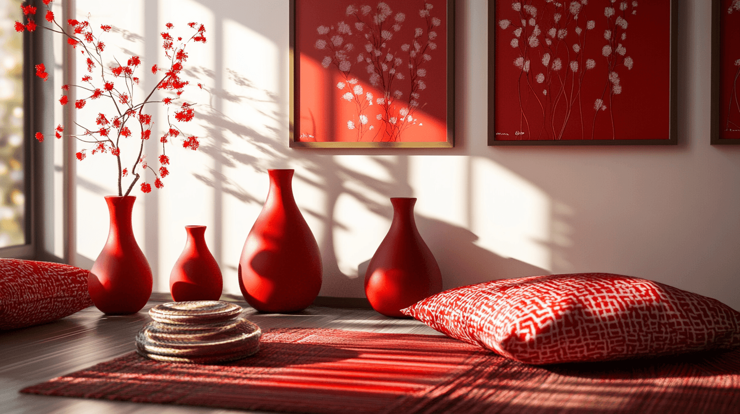 Accents décoratifs en rouge