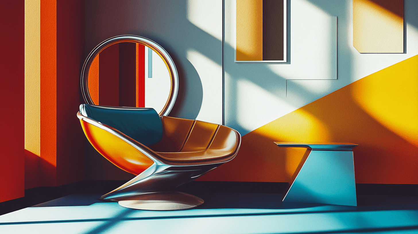 Éléments de décoration dans le Retro Futurism