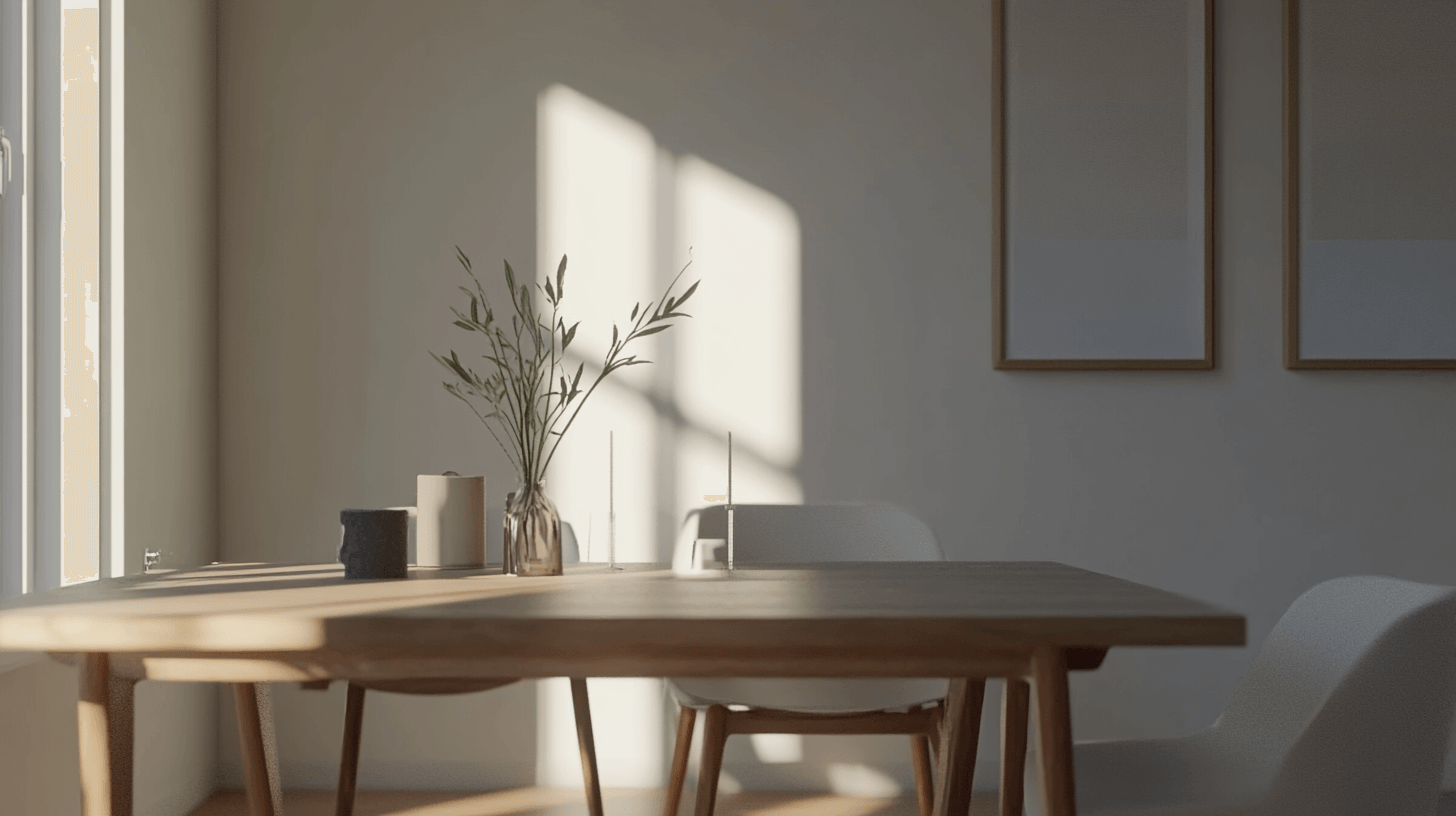 Conception des couleurs dans la salle à manger minimaliste