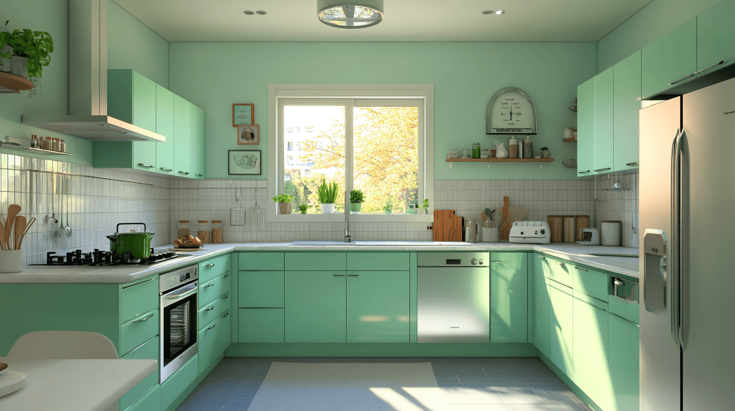Meubles de cuisine vert menthe : Un vent de fraîcheur pour votre maison