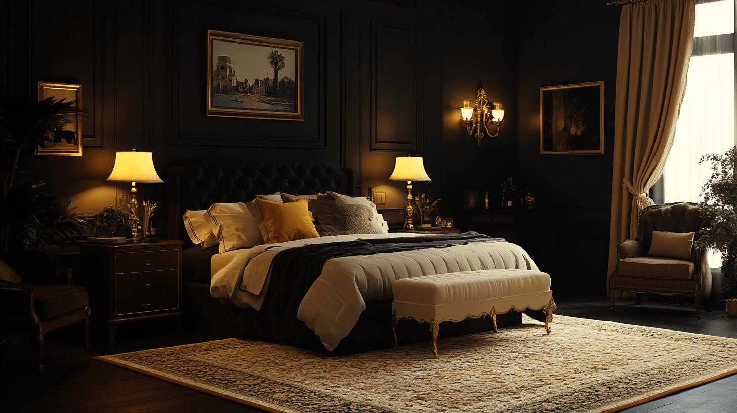 Couleurs sombres dans la chambre : Ainsi, la pièce devient confortable