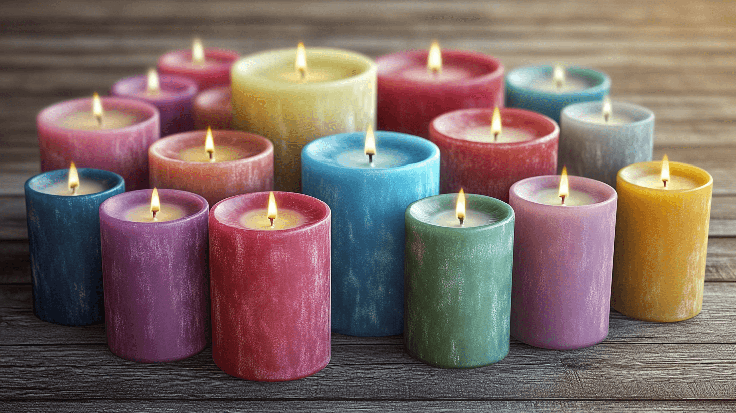 Bougies colorées comme partie d'un style d'habitation