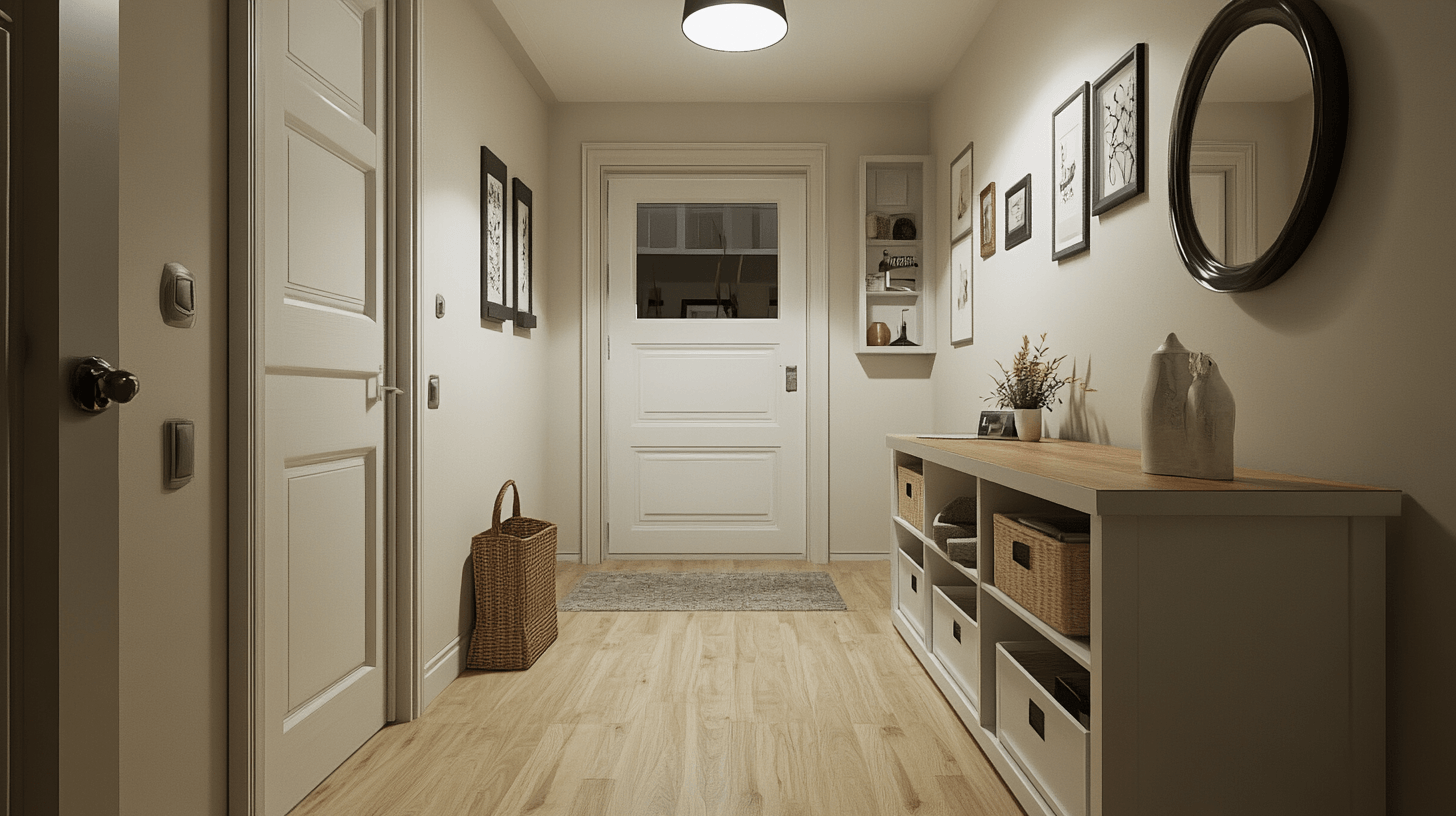 Couloirs multifonctionnels : allier rangement et décoration