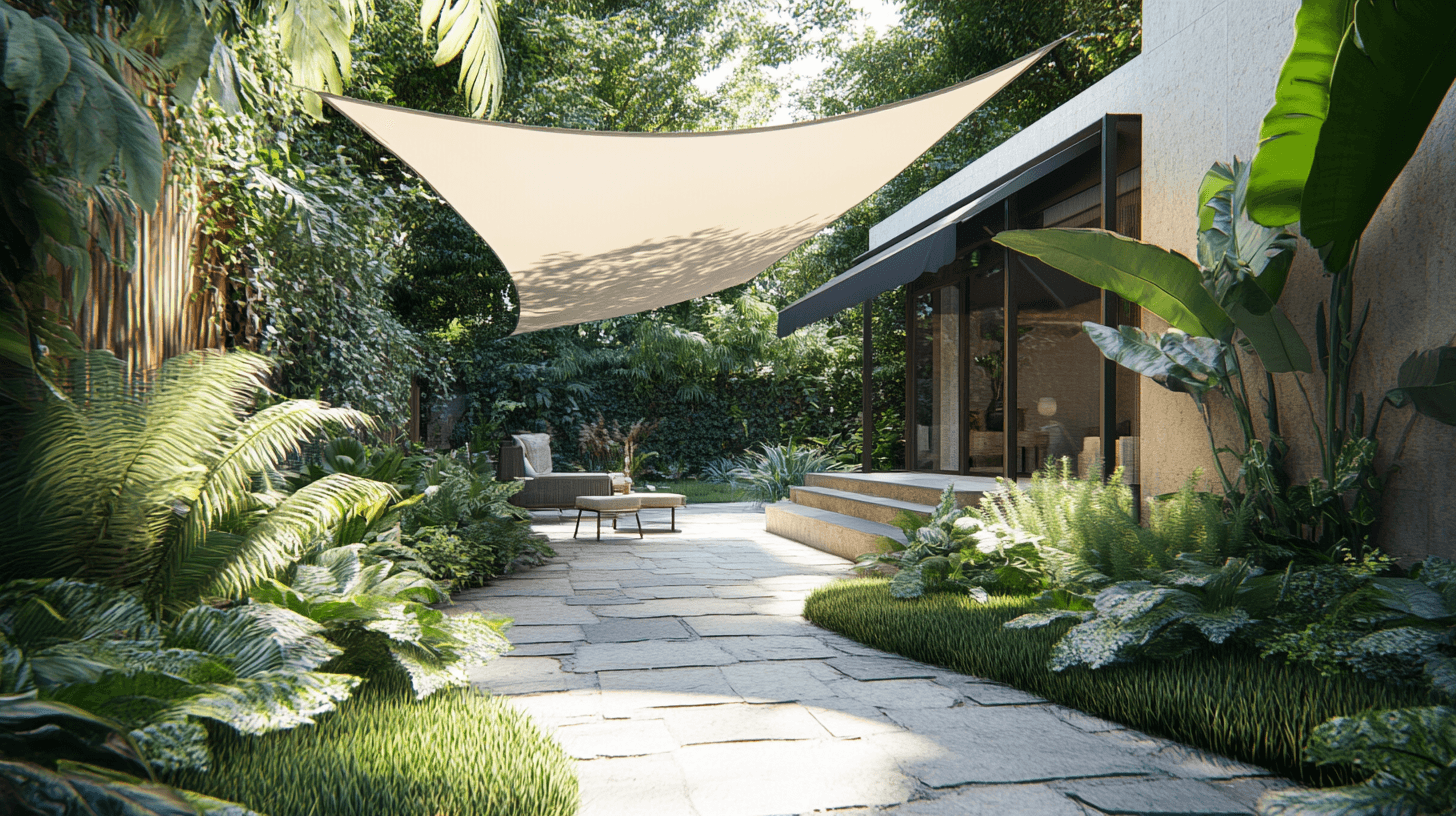 Protection solaire dans le jardin : stores, voiles d'ombrage et autres.