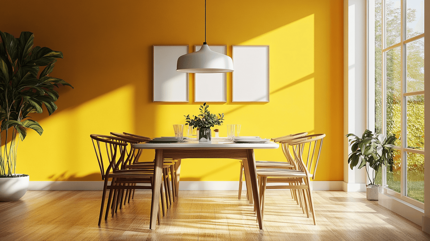 Décoration murale avec jaune soleil