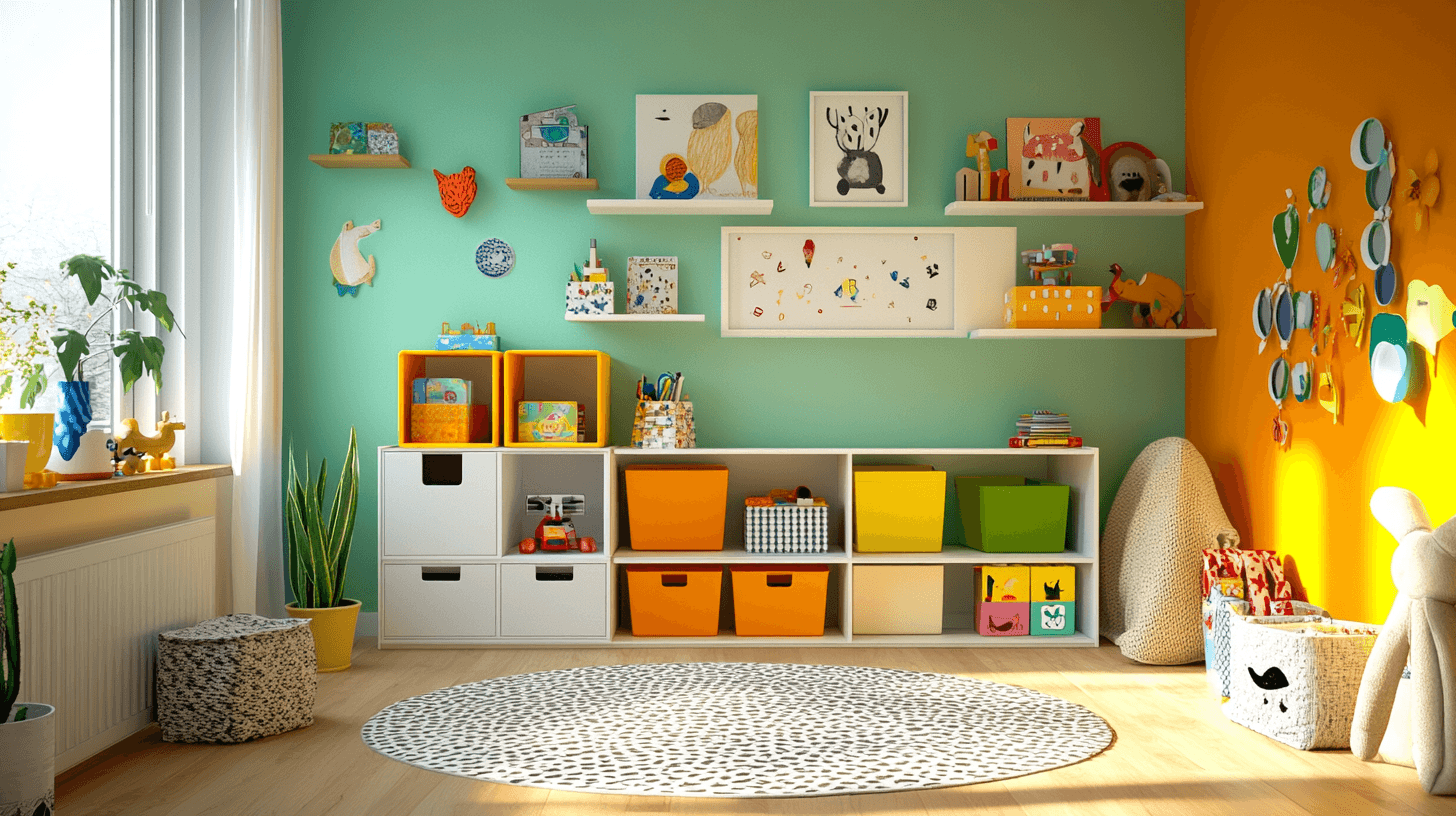 Chambre d'enfants avec solutions de rangement : ordre et jeu en un