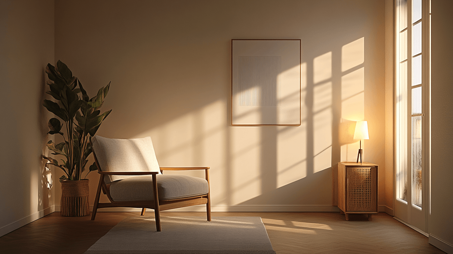 Palette de couleurs et éclairage de style scandinave