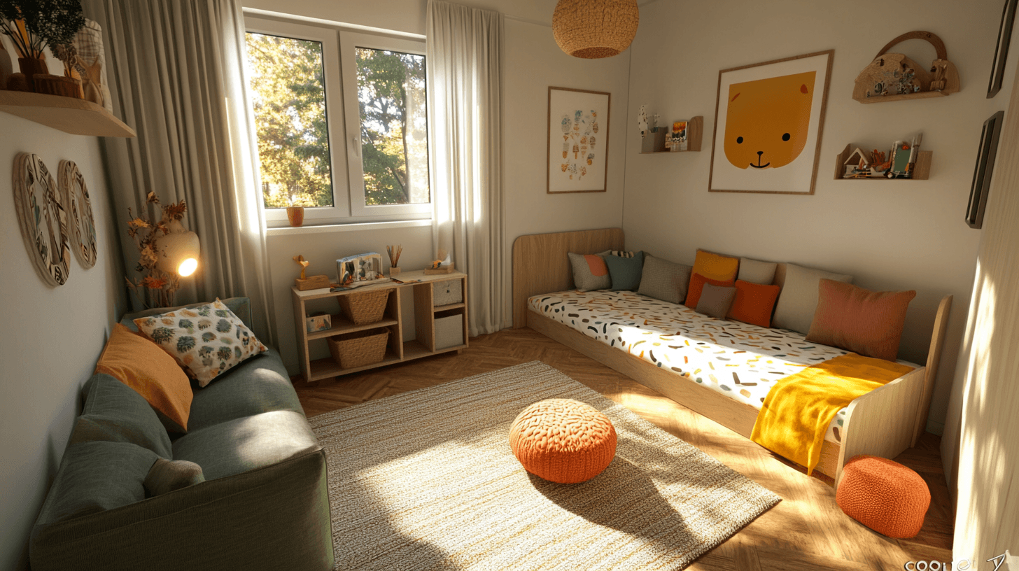 Chambre d'enfants avec espace de couchage séparé : Fonctionnalité et jeu