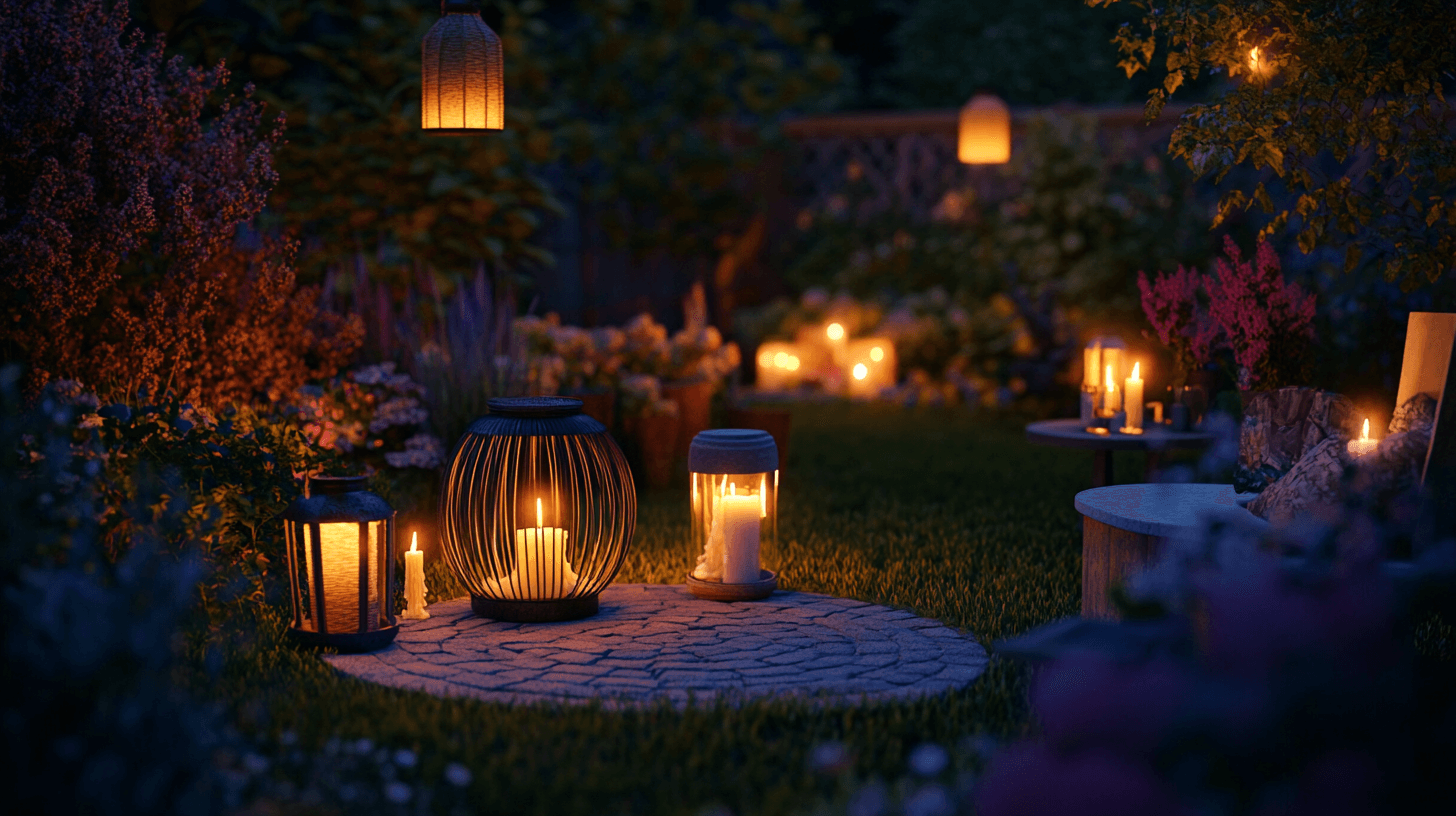 Bougies et lanternes pour l'extérieur : Lumière chaleureuse pour le jardin