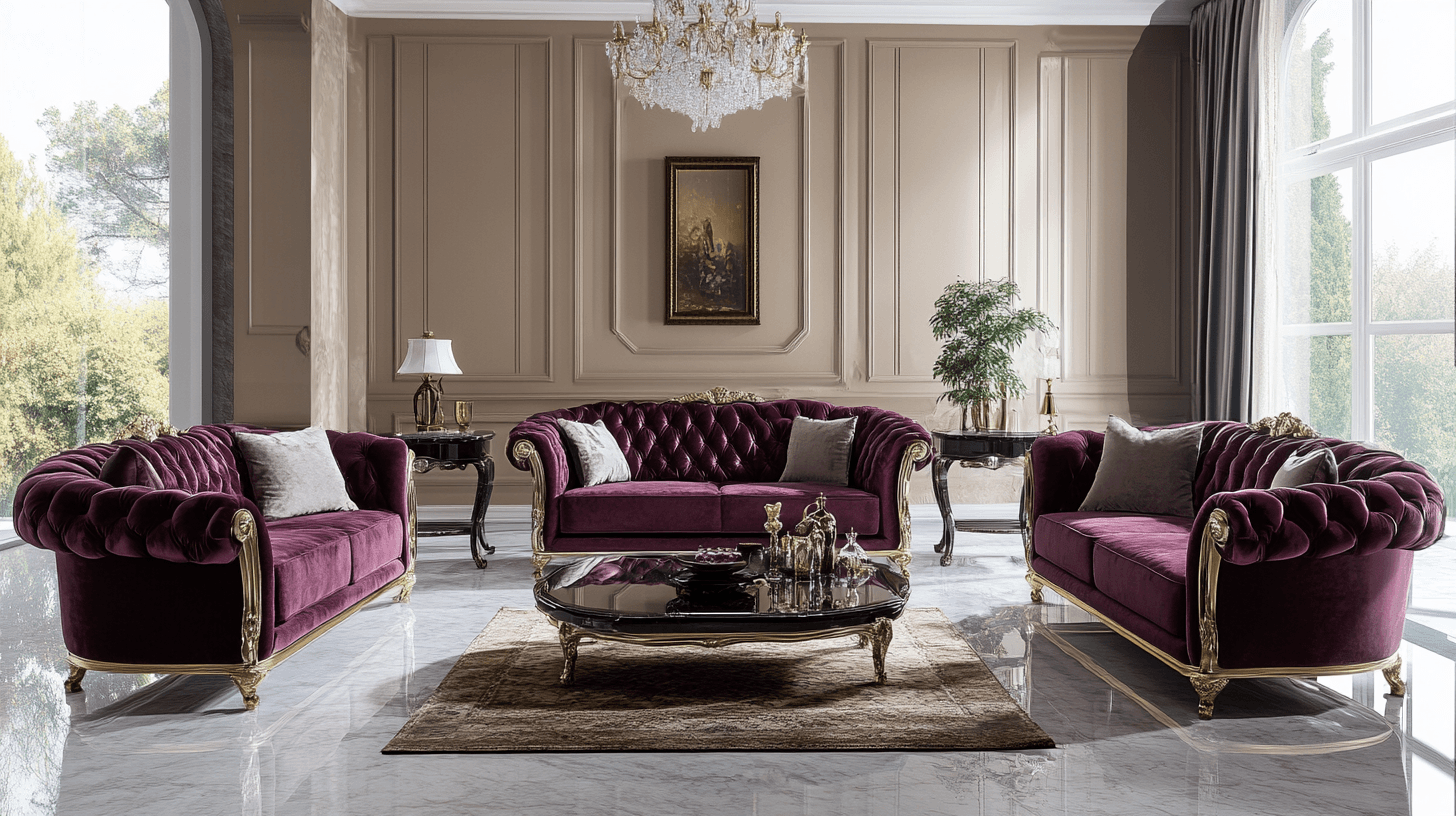 Luxe italien: Meubles opulents et matériaux nobles