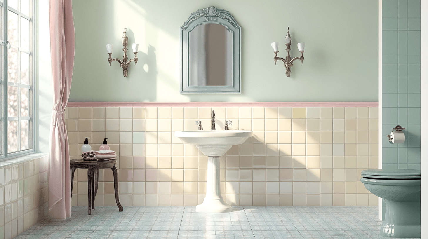 Conception des couleurs dans la salle de bain vintage : Tons harmonieux pour une ambiance nostalgique