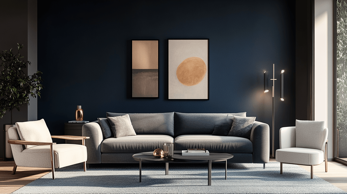 Décoration murale en bleu foncé : Osez la couleur