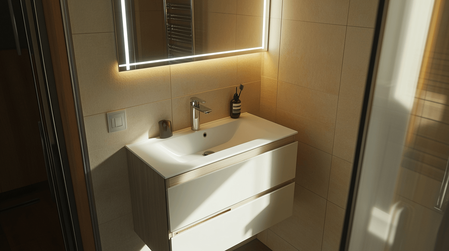 Meubles peu encombrants pour les toilettes des invités