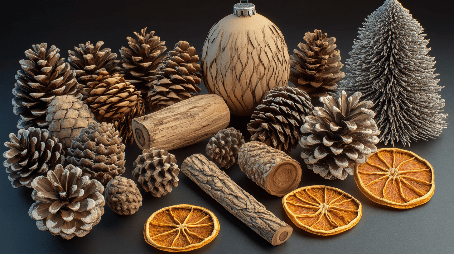 Matériaux naturels pour une décoration de Noël respectueuse de l'environnement