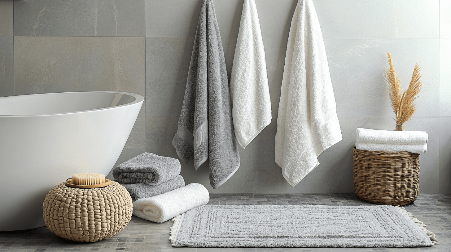 Textiles comme éléments de décoration dans la salle de bain