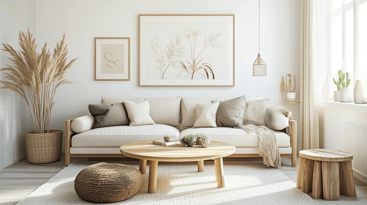 Salon de style scandinave : Couleurs claires et matériaux naturels