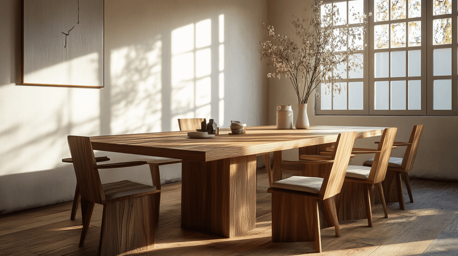 Meubles en bois comme pièce maîtresse de la salle à manger