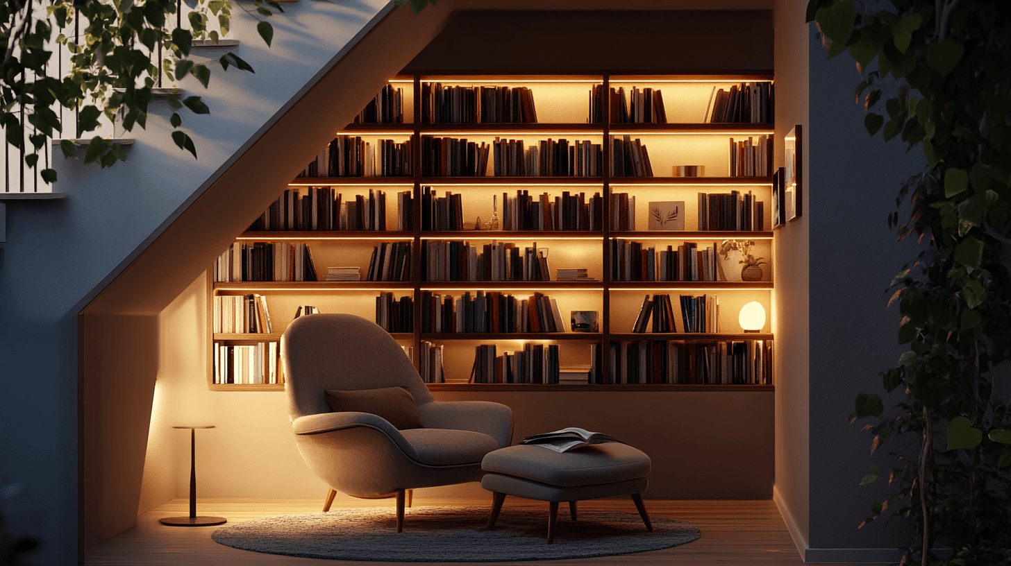 Lecture sous l'escalier : utiliser l'espace intelligemment