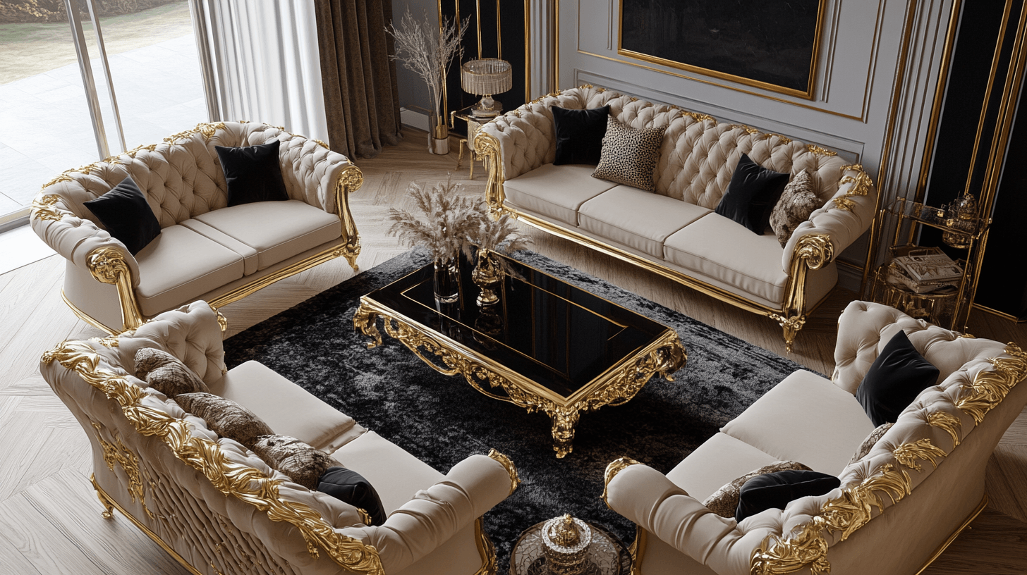 Or et noir : La symbiose parfaite pour un aménagement intérieur luxueux