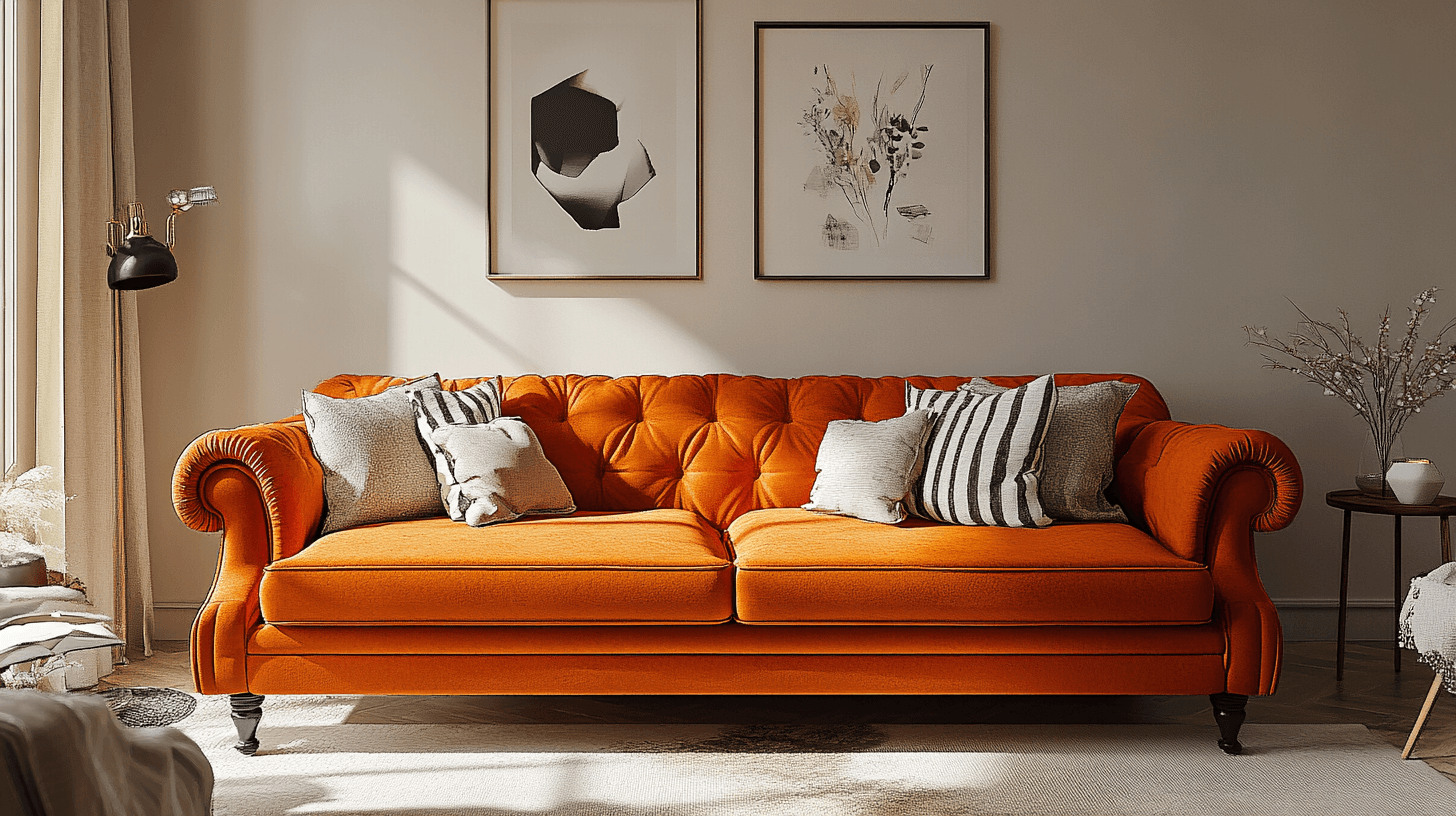 Meubles orange comme point focal