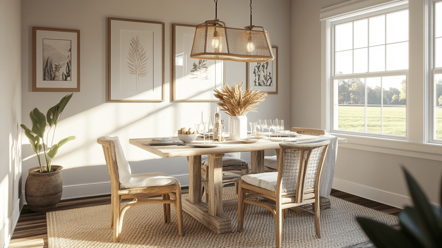 Décoration dans le style maison de campagne moderne : Matériaux naturels et accents discrets