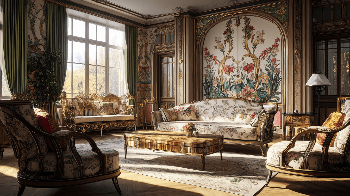 Art nouveau : Style de vie artistique avec des motifs floraux