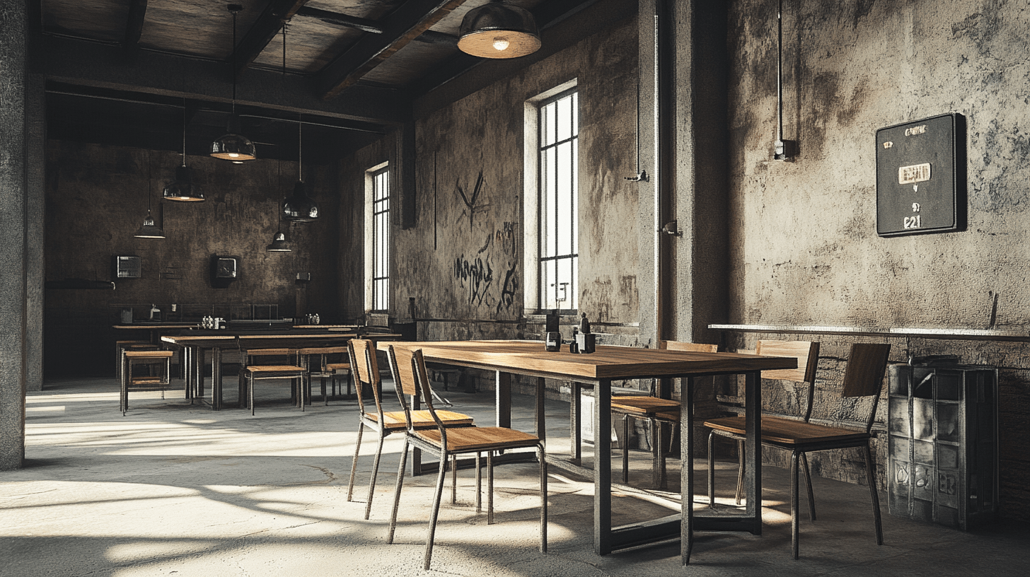 Salle à manger industrielle : Matériaux robustes et ambiance urbaine