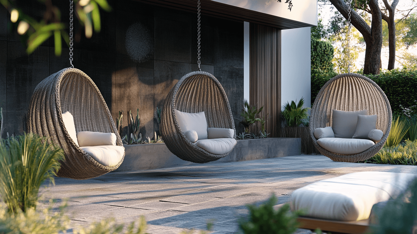 Solutions d'assise innovantes : fauteuils suspendus et meubles de salon