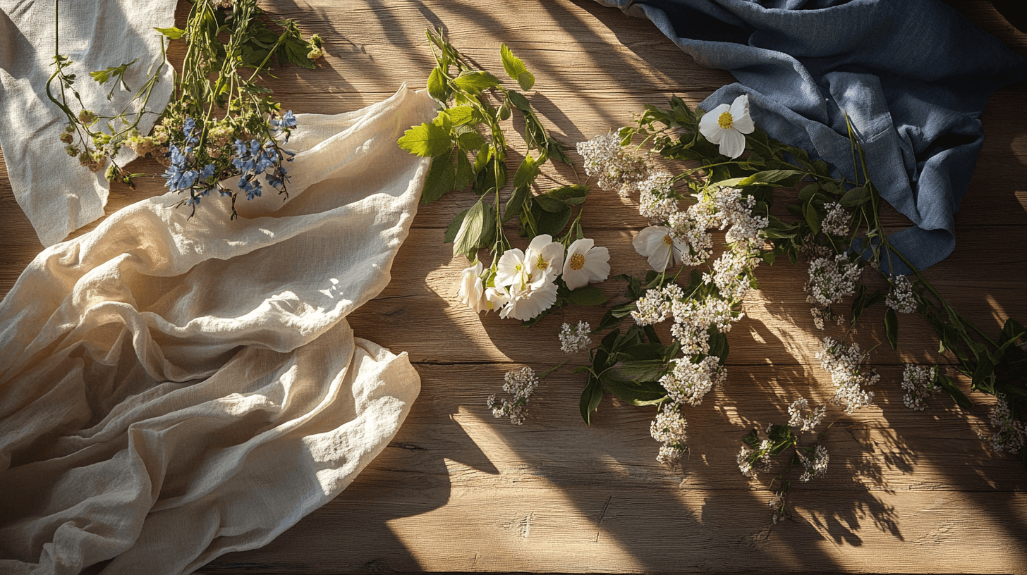 Matériaux naturels pour la table d'été
