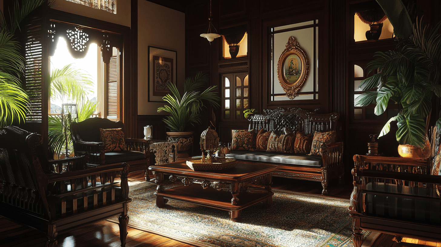 Style colonial : Bois sombres et accents exotiques