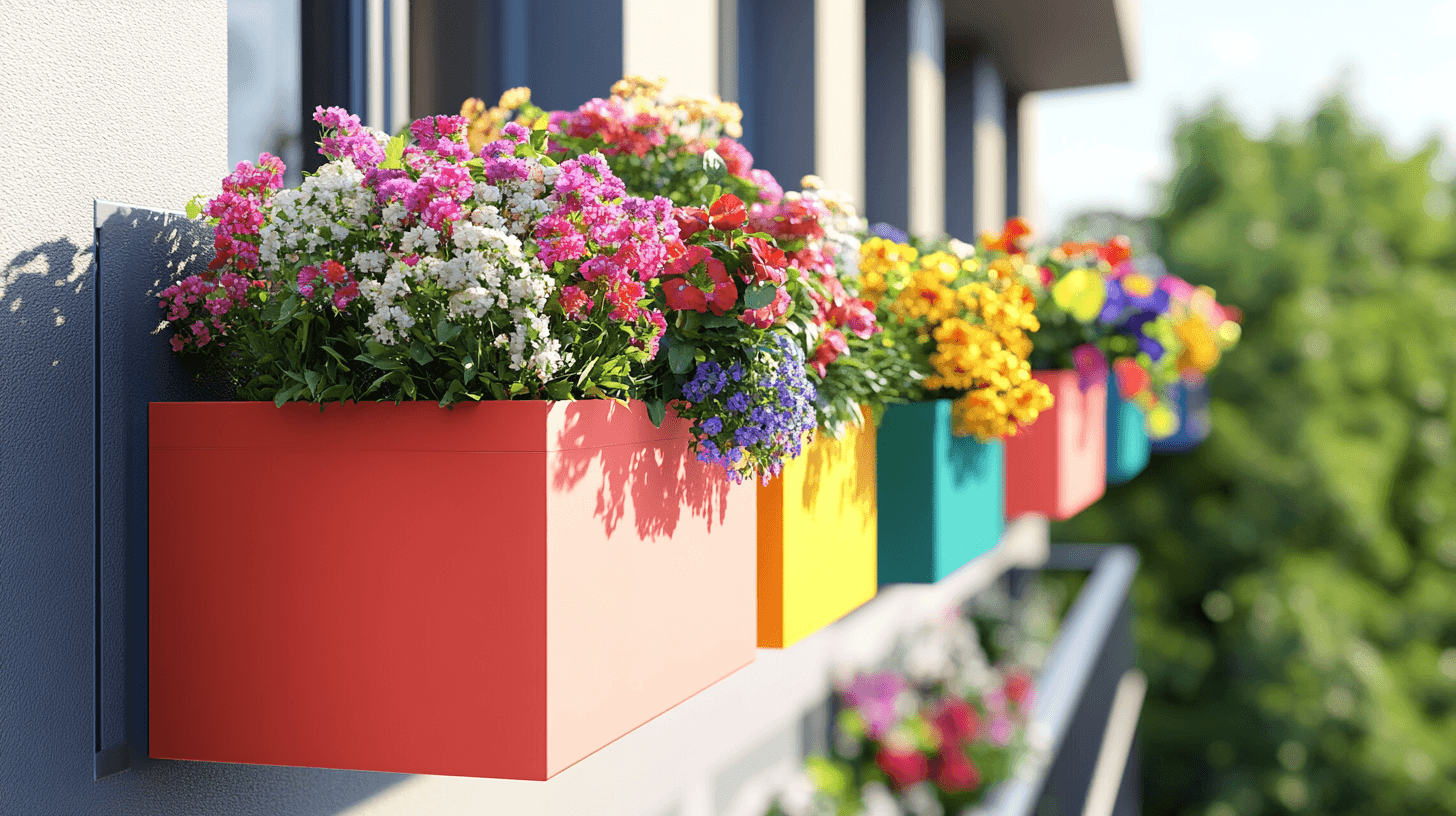 Bacs à fleurs comme élément de décoration : Fleurs fraîches pour balcon et fenêtre