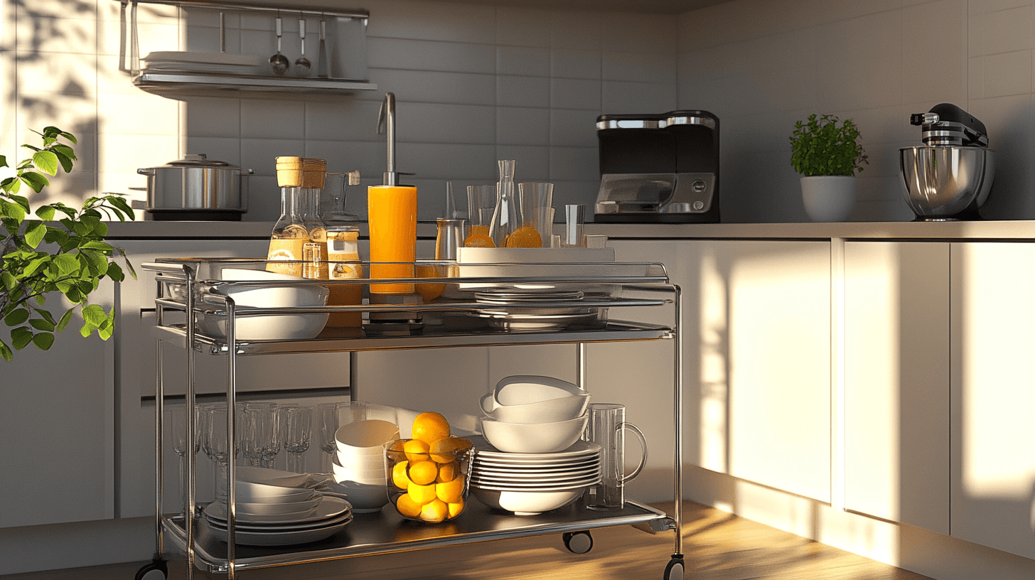 Pratiquement servi : Chariot de service pour la cuisine et la salle à manger