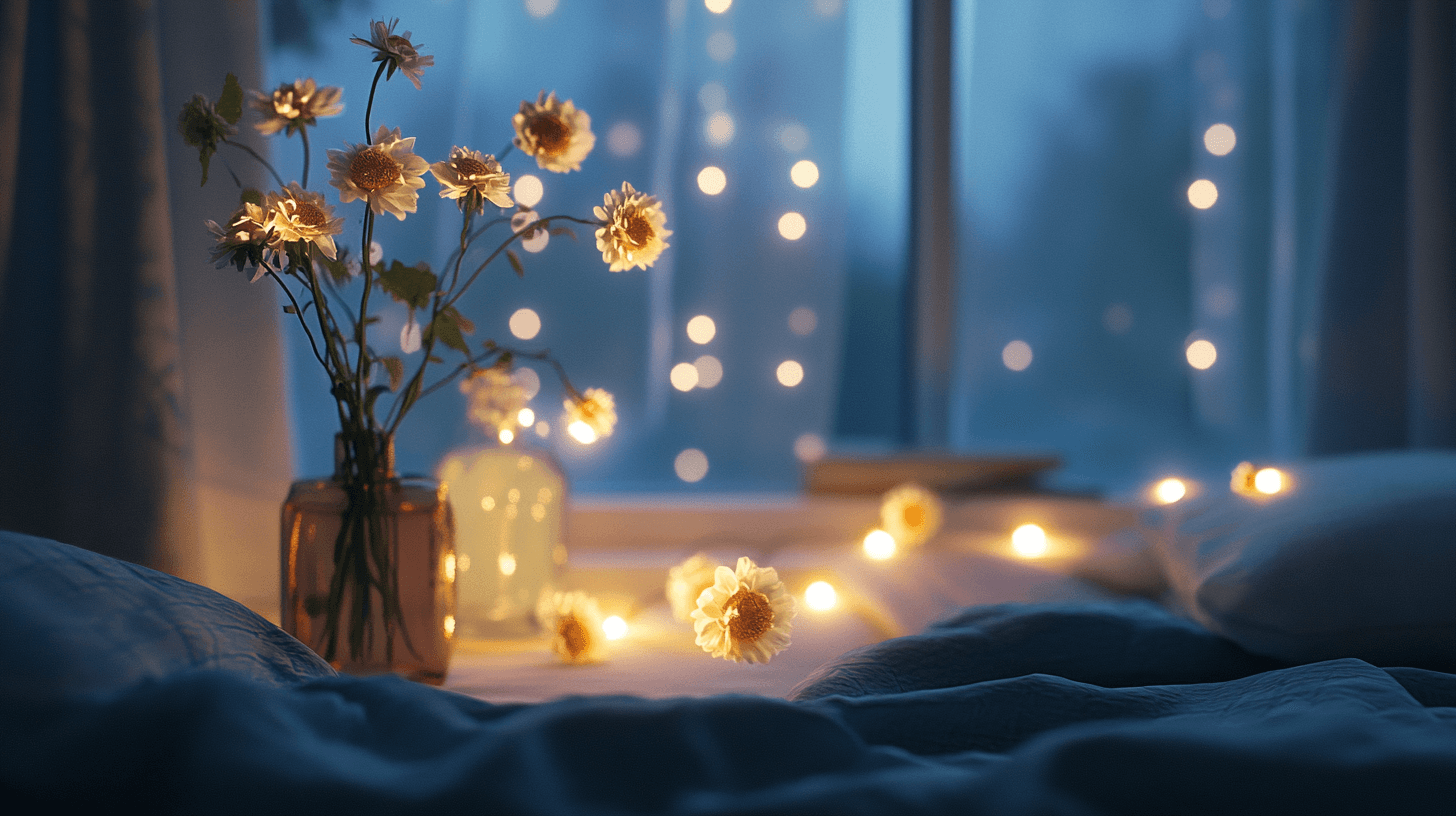 Guirlandes lumineuses dans la chambre : créer des accents romantiques