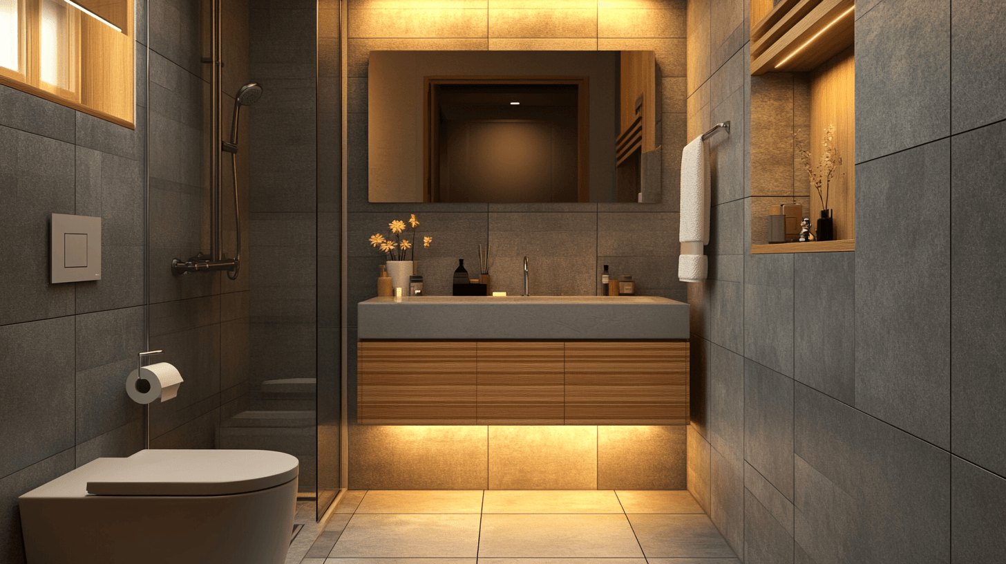 Concepts de couleur et matériaux pour la salle de bain