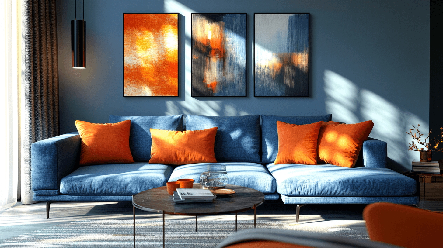 Bleu et orange : Mélange frais pour des espaces modernes
