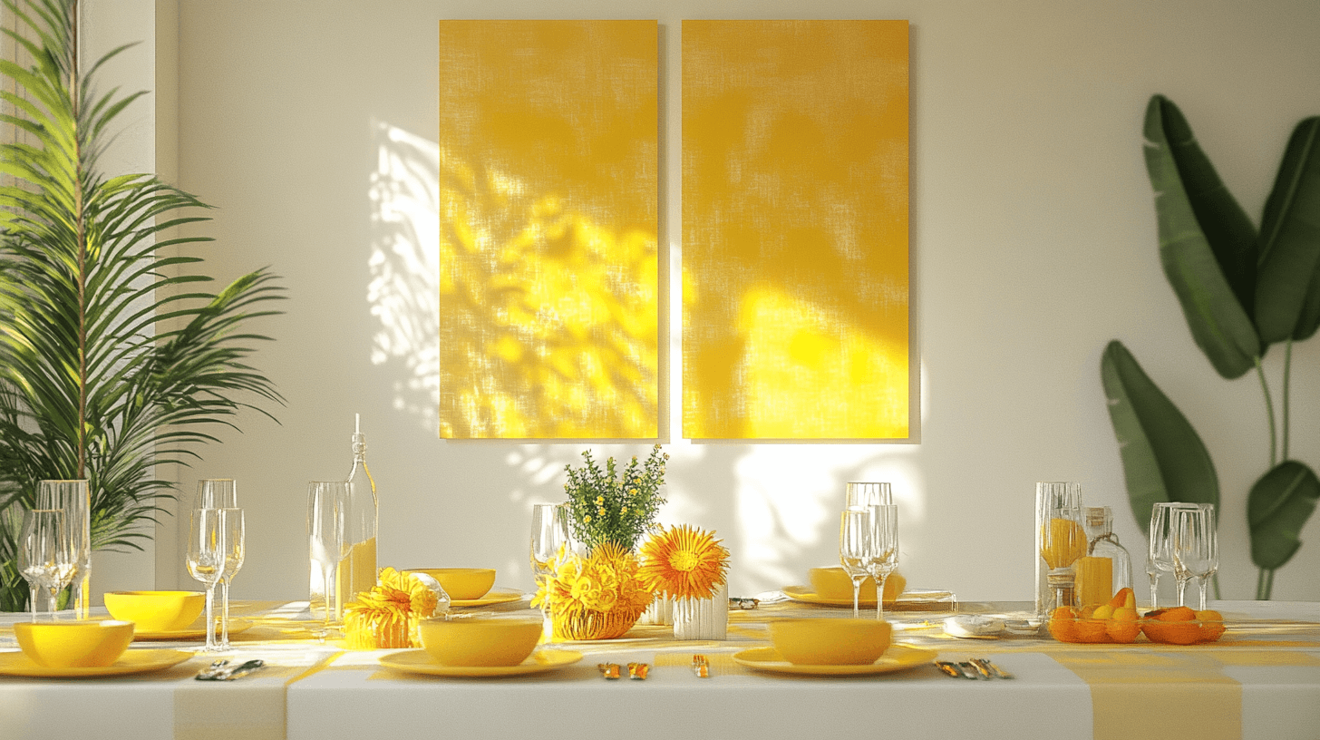 Accents décoratifs en jaune soleil